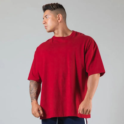 LYFT JAPAN&UK コットンジムシャツ スポーツTシャツ メンズ 半袖 ランニングシャツ ワークアウト トレーニングTシャツ フィットネス ゆったり 大きいサイズ M〜XXXL