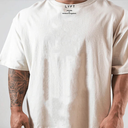 LYFT JAPAN&UK コットンジムシャツ スポーツTシャツ メンズ 半袖 ランニングシャツ ワークアウト トレーニングTシャツ フィットネス ゆったり 大きいサイズ M〜XXXL